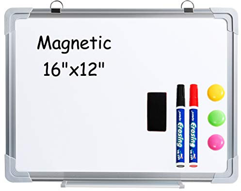 Magnetisches Whiteboard 40 x 30cm Drywipe Whiteboard mit 2 Markierungsstiften und 3 Magneten für Zuhause, Schule, Büro
