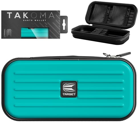 Target Darts Takoma Dart Case Wallet, Regular Size, Aqua | Store 3 Fully Assembled Darts & Accessories | Dart Holder with Zip Lock Pouches, Store Flights, Shafts & Swiss Points