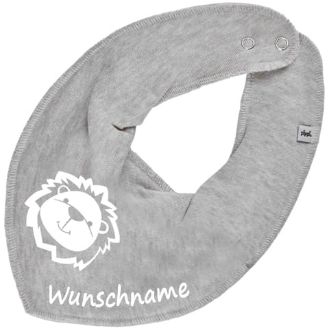HALSTUCH mit Namen oder Text personalisiert für Baby oder Kind aus Baumwolle in Einheitsgröße Löwe