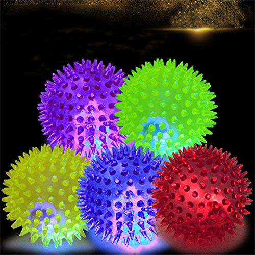 Ahagut Blink-Igelball Hundespielzeug LED Hundeball Leuchtend Glow Ball Hundespielball Ball Spielzeug für Hundes(6,5cm)