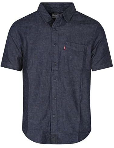 Levi's Herren Shortsleeve Sunset 1-Pocket Standard Hemd Lt Wt Cotton Hemp Rinse (Blau) S