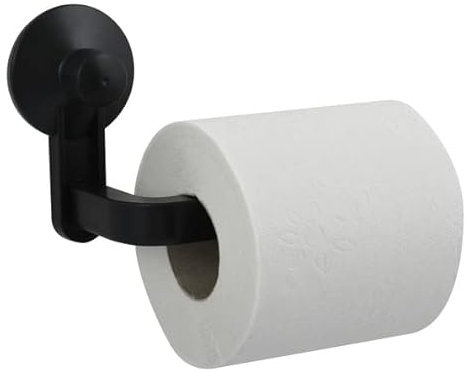 MSV Porte Rouleau Papier WC ou Serviettes à Ventouse PVC Noir