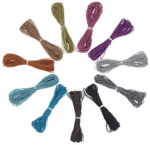 EuTengHao Elastische Kordel, 1 mm, für Armbänder, Halsketten, Schmuckherstellung, Perlen, Masken, Fantasy-Dream-Farbe, Nylon, Handstrickschnur, dekoratives Perlenfaden (11 Farben, 111 Yards)