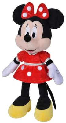 Simba 6315870229 - Disney Minnie Mouse, 35cm Plüschtier im roten Kleid, Kuscheltier, Micky Maus, ab den ersten Lebensmonaten