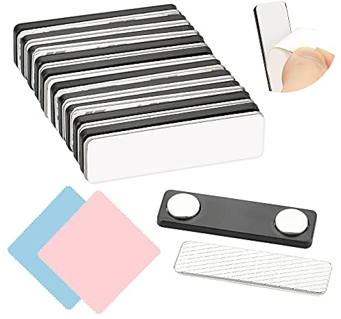ZACUDA 12 PCS Placas de Identificación Imán Placa de Nombre Magnético Placas de Identificación Magnético Etiquetas de Identificación Magnética Etiquetas Magnéticas para Nombres