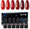Beautilux UV Nagellack Rot, 6 Farben 10ml Soak Off Dunkelrot Gel Nagellack Set für Home-Maniküre Nail Art Maniküre (Rot Serie)