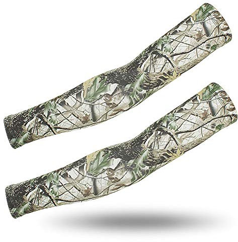 DETUCK Arm Ärmel Ärmlinge, Tarnung Armwärmer Sleeves UV Sonnenschutz Armstulpen, Arm Sleeves Kühlung UPF 50+, Kompressions Cover Armstulpen (ein Paar) (Tarnung toter Bäume, L)