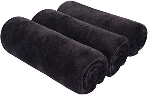 BW&HM Gym Towel Men Sweat Towel Sports towel Quick Dry Microfibre Absorbent Workout Fitness For Women 40cm x 80cm 3 Pack Black