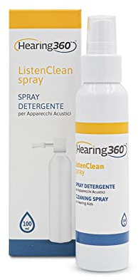 Spray nettoyant désinfectant pour appareils auditifs, AirPods et écouteurs Bluetooth avec brosse à dents intégrée - Assainissez et désinfectez vos aides auditives en profondeur et en toute sécurité