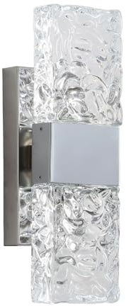 Sxtiger Nordic Crystal Wall Light - Modern Silver LED Wall Sconces Lamp, for Living Room Bedroom Kitchen Corridor Indoor Lighting (3 Color Light)