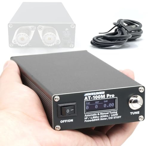 Irfora AT100M Pro Antennentuner, 1,8 –30, automatisches manuelles Abstimmgerät, 125 W Leistungs- und Stehwellenmesser, multifunktionaler Leistungsmesser für HF-Radio, unterstützt