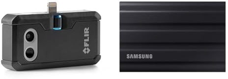 FLIR ONE Pro - iOS - Professional Grade Thermal Camera for Smartphones - with VividIR and MSX Image Enhancement Technology & Samsung Portable SSD T7 Shield