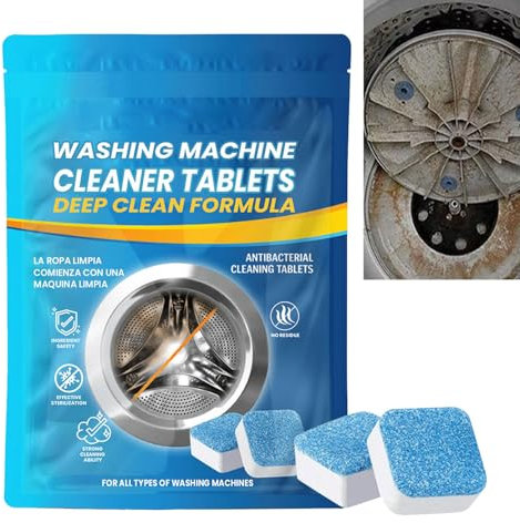 Washing Machine Cleaner Effervescent Tablets,Washing Machine Cleaner Descaler,Laundry Machine Cleaner Tablets,Washing Machine Tablets Deep Clean,Effective Washing Machine Cleaning Tablets 4PC