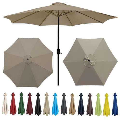 Sonnenschirm Bespannung 200cm 270cm 300cm Sonnenschirm Ersatzbezug Für 6/8-Rippen Ampelschirm UV-Schutz Abdeckung Gartenschirm Stoff Ersetzen Ersatz Bezug(Color:Top color,Size:6 ribs-3m(9.8ft))