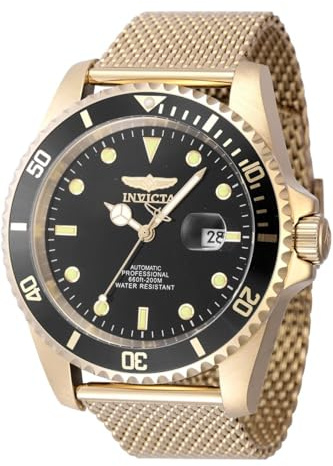Invicta Pro Diver 47966 Herren Uhr - Wasserdicht - Analog - Automatikuhr - Edelstahl mit schwarzen zifferblat - 47mm