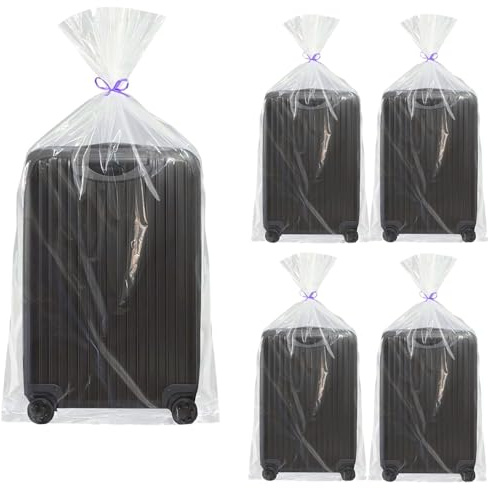 Borse portaoggetti in plastica extra large trasparenti (60 cm x 90 cm) con riutilizzabili ispessite e robuste, da applicare a trapunte, valigie, giocattoli di peluche, sedie da ufficio (5 pezzi)