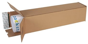 packster 40x Versandhülse Posterbox selbstklebend 455 x 110 x 110 mm A2 Selbstklebestreifen Braun
