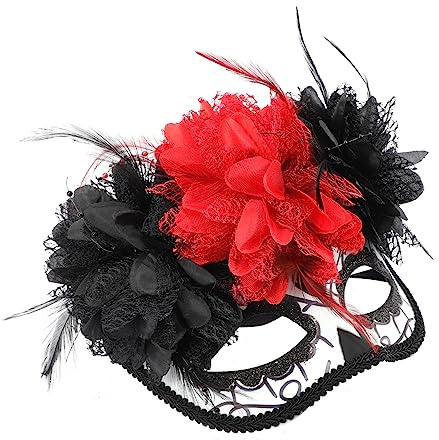Holibanna Demi-masque À Fleurs Masque De Cosplay Crâne Masque De Mascarade Léger Et Portable