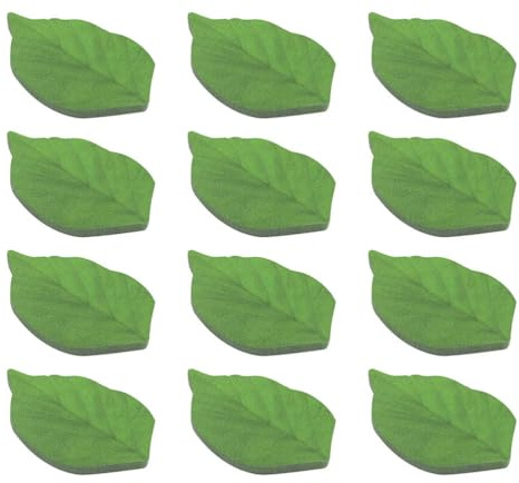 Gadpiparty 12er Set Grüne Blatt-Haftnotizen - Realistisches Farn-Design für Büro & Schule - Selbstklebender Notizblock für Kreative Dekoration - 9,5 x 6,2 cm Klebezettel