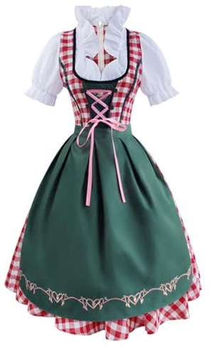 Generisch Robe festive tenue traditionnelle allemande de fête de la bière pour femmes, style Lederhosen, costume floral brodé, parfait pour les fêtes à thème et Halloween Mini robe pour femme Noir
