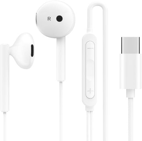 USB C Headphones for iPhone 17 16 15, Wired Earbuds USBC for iPad Pro Air Mini, iPad 10th, MacBook, Type C Earphones for Samsung, Google Pxiel, Lenovo, Dell, in Ear Headphones, Mic, Volume Control