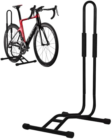 Fahrradständer Boden, Fahrradständer 90°-L-Design Für Fahrrad Mit Reifenbreiten Bis 65 Mm, Multifunktional Radständer Stabil Flexibel Einsetzbar Für Mountainbike, E-Bike, Citybike, Rennrad, MTB (A)