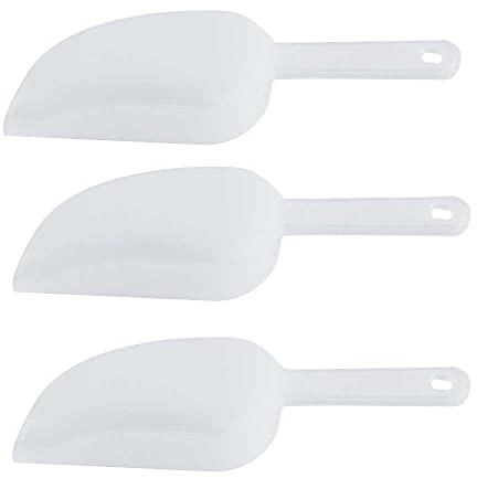 Lot de 3 pelles en plastique transparent pour bac à glace, thé, café, céréales, riz, petite pelle pour dessert de fête