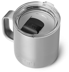 YETI Rambler 10 oz (295 ml) Stackable Coffee Mug, Stainless Steel | Travel Mug with Durasip Ceramic Lining, Insulated Coffee Cup with MagSlider Lid (Not Leakproof)