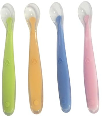 VICASKY 4stücke Silikonlöffel Für Fütterlöffel Aus Hochwertigem Material Zur Entwöhnung Junge Mädchen-entwöhnungslöffel Für Selbstfütterung Säuglingsgeschirr Ohne Latex Und