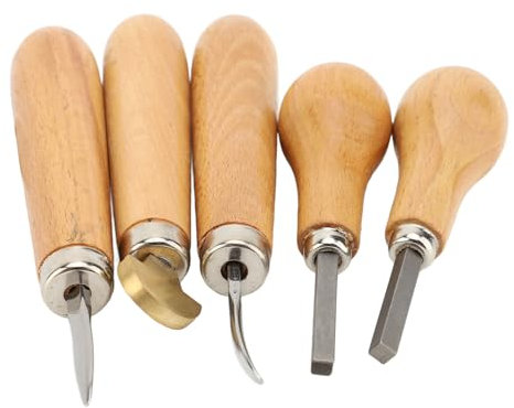 Tbest 5pcs de Ajuste de Piedra Gatillo Gatillo Ergonómico de Madera Herramienta de Joyería Juego para Ajuste de Piedra Exacta, Madera/metal