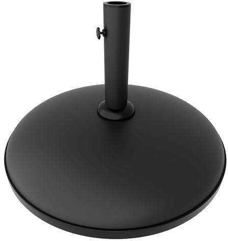 FRANKYSTAR Radika - Base per Ombrellone da Giardino Rotondo Ø51 cm Basamento da 25 kg per Ombrelloni in Cemento Nero