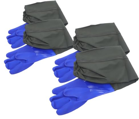 BUGUUYO 2 Paires de Nettoyage Étanches Caoutchouc Longs Jusquau Coude Réutilisables pour et Entretien Aquarium Protection Complète des Bras pour Ménage et Cuisine Lot de Bleu Unique
