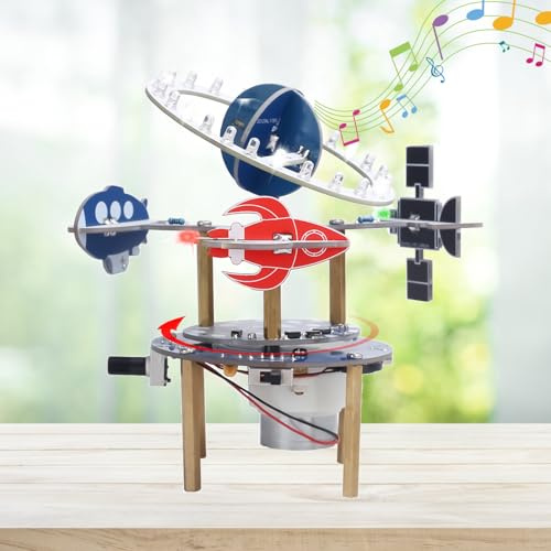 DIY Wireless Rotations Lötbausatz | BANRIA STEM Elektronik-Lernset mit 3D-Weltraummodell, USB, Musik & LED, Pädagogisches Geschenk für Schule Home Dekoration