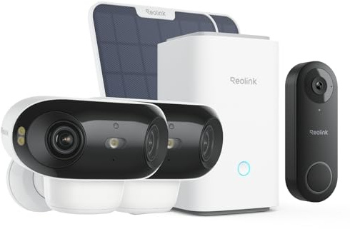 Reolink Sicherheits-Komplettset: 180° 4K Doorbell + Duale ColorX Pro Kameras
