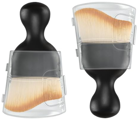 Lot de 2 brosses de nettoyage souples pour voiture avec capuchon de protection, anti-rayures et anti-poussière, brosse de détail pour l'intérieur de la voiture, design incurvé nettoie les buses