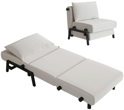 Generisch 3-in-1 Schlafsofa mit Bettfunktion, Ausziehbares Schlafcouch, Platzsparendes Gästebett Relaxsessel mit Kissen für Wohnzimmer, Schlafzimmer und Gästezimmer