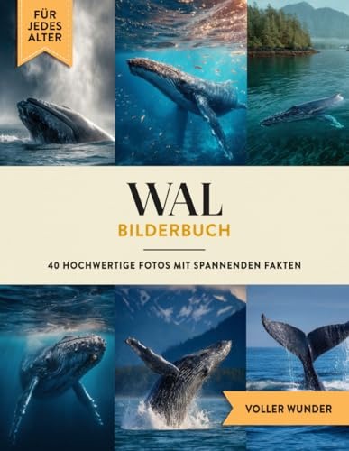 Wal Bilderbuch: 40 Bilder & Fakten | Walbuch als Geschenk für Kinder & Erwachsene