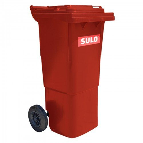 Cubo de basura 2 ruedas, contenedor a basura SULO 60 L, Rojo (22268)