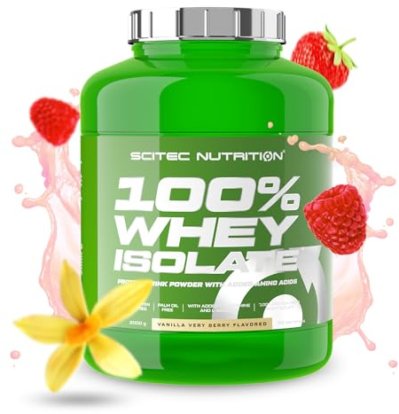 Scitec Nutrition 100% Whey Isolate - Reine Proteinleistung mit BCAAs - Glutamin & Arginin - Zucker- & Glutenfreie Formel, 2 kg, Vanille-Waldfrucht