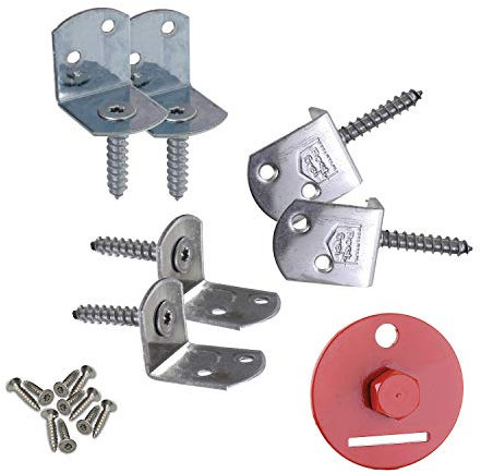 20 Stück Flechtzaunhalter aus Edelstahl, inkl. V2a-Schrauben & Einschraub-Werkzeug