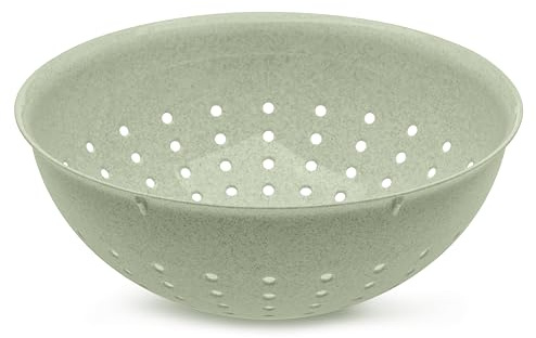 Koziol PALSBY M & L Seihe 2 & 5 Liter | Sieb für Salat, Nudeln, Gemüse und Obst| bruchfest, stapelbar, biozirkulärer Kunststoff, spülmaschinengeeignet | Küche, Haushalt (organic green, 2 Liter)