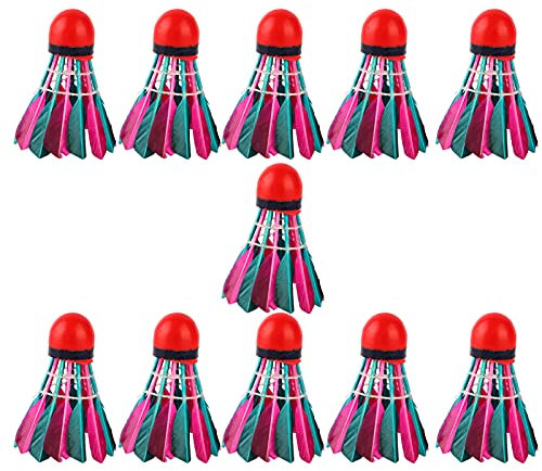 VGEBY 11Pcs Badminton Bälle, Bunte Federbälle Federbadminton Freizeit Wettbewerb Training