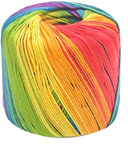 HEALLILY Handgefärbtes Garn Makramee Garn Natürliche Baumwolle Seil Schnur für DIY Handwerk Basteln Handgemachte Pflanze Aufhänger Kleiderbügel Wandbehang 133M 1 Rolle (Regenbogen) Selbststreifengarn