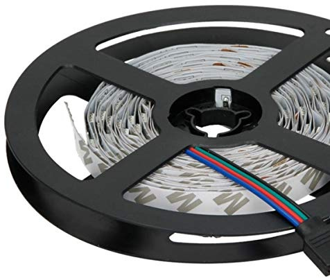 ECD Germany LED Strip Streifen SMD 5050 RGB 20m - 60 LEDs/m - 720 lm/m - Farbwechsel - Selbstklebend - LED Stripe Leiste Lichterkette Lichtleiste Lichtband Band Beleuchtung