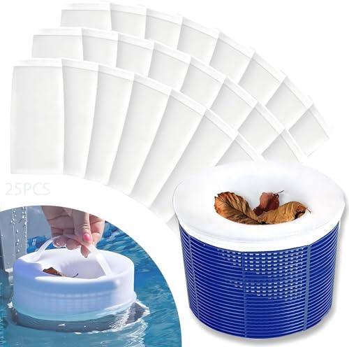 26PCS Skimmer Socken,Skimmer Filtersocken,Skimmernetze zur Feinfilterung,Skimmer Netz Pool,Filtersocken Pool,Poolsocken,Skimmer Strumpf,Filter für Skimmer Pool,Wiederverwendbare Skimmerkorb Netz