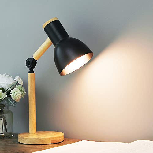 Chao Zan E27 schwenkbaren Holz Schreibtischlampe Retro Tischlampe schwarz