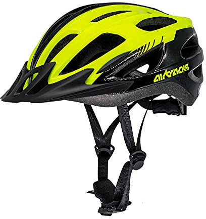 Airtracks Fahrradhelm für Herren Damen Master RD-10 Radhelm Allround Radhelm MTB Helm Erwachsene verstellbar S M L XL Größen 54 58 58 62 63 cm - Schwarz-Neon, S-M 54-58cm
