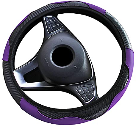 Lotatheta Lenkradbezug aus Mikrofaser-Leder, rutschfest, universal, Auto-Lenkradbezug, Kunstleder, für Autozubehör, Auto, ohne Innenring (lila)