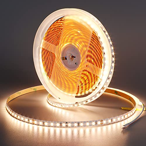 GOMING 10M LED Strip Warmweiss 3000K 24V LED Streifen Warmweiß 1200 LEDs | SMD2835 LED Band Selbstklebend Hohe Helligkeit 7200Lm Nicht Wasserdicht Lichtband für Heim Deko(Netzteil nicht Enthalten)