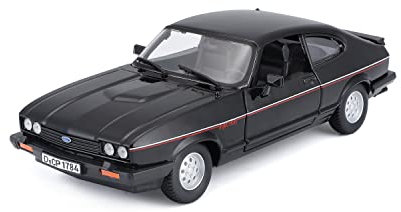 Bburago Ford Capri: Modellauto im Maßstab 1:24, Türen beweglich, schwarz (18-21093BK)